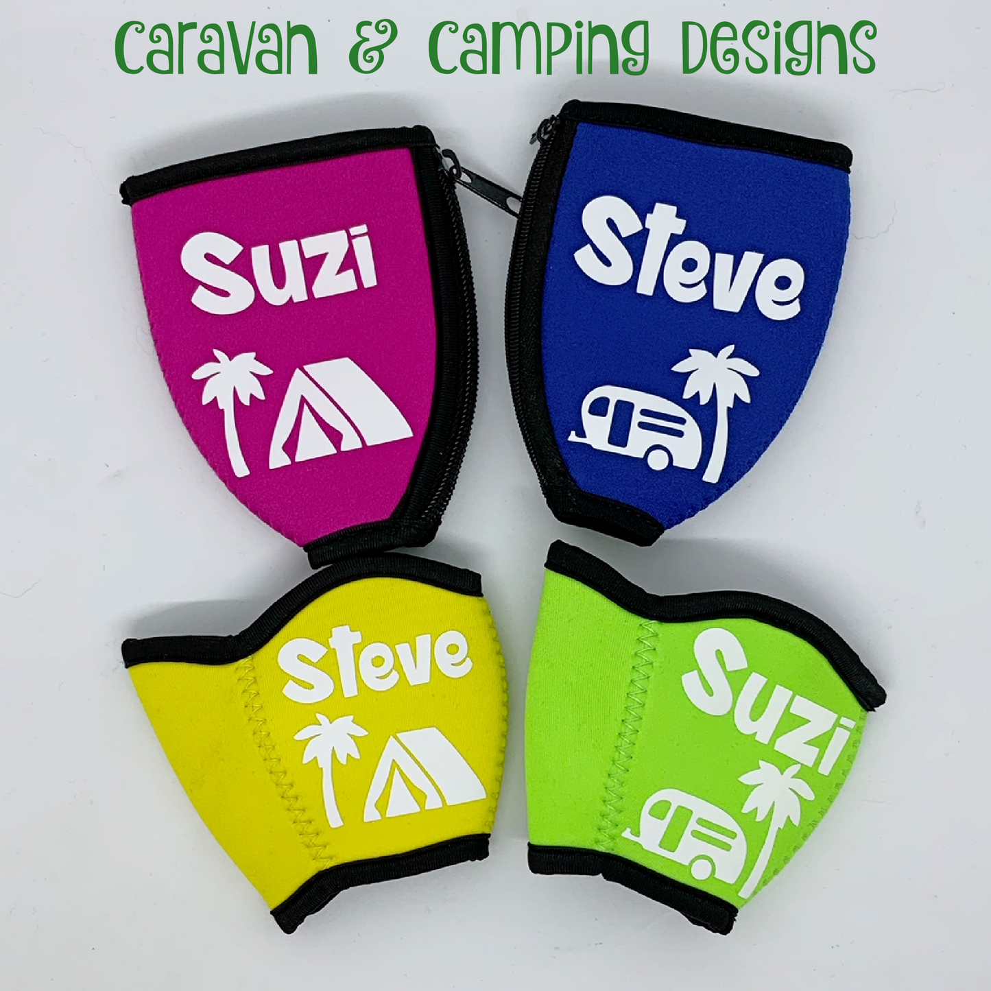 Personalised Caravan & Camping Wine & Champagne Glass Cooler