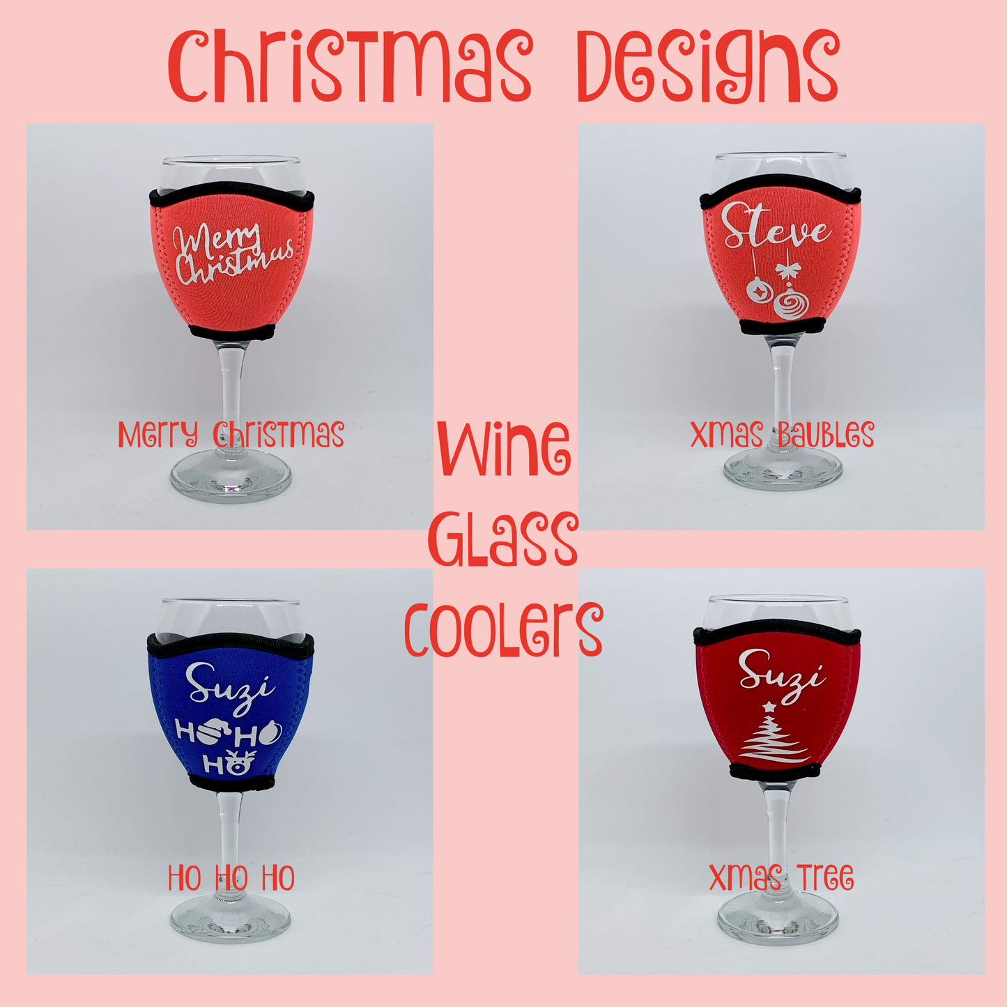 Personalised Christmas Wine & Champagne Glass Coolers