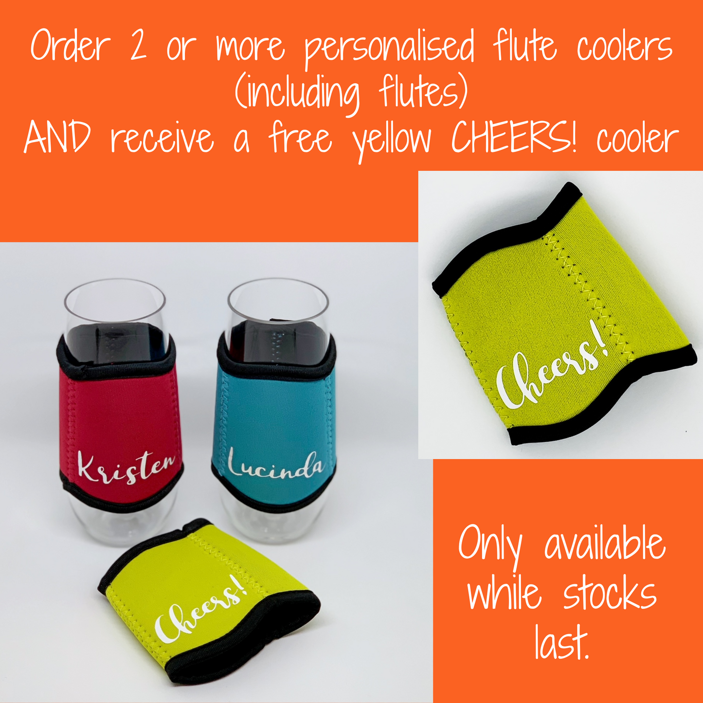 Personalised Stemless Champagne Flute - Cooler & Flute Set