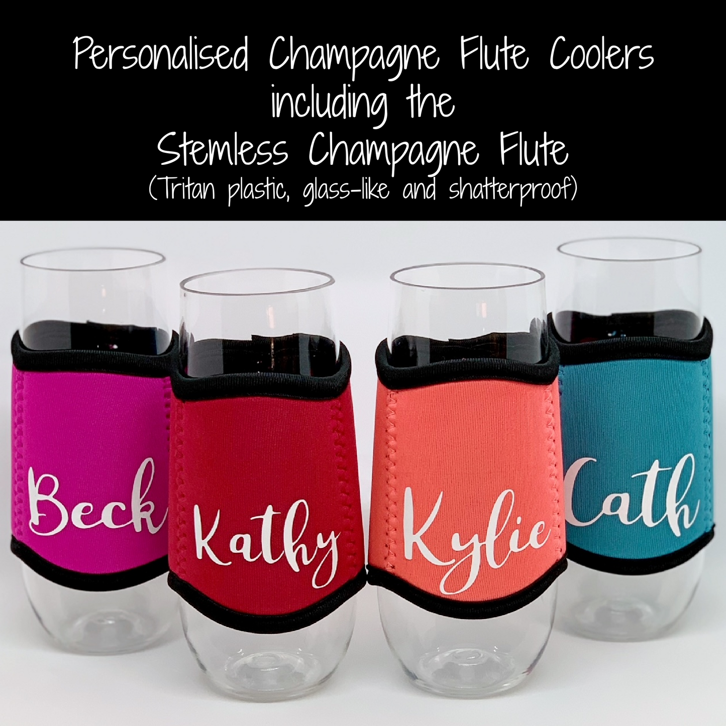 Personalised Stemless Champagne Flute - Cooler & Flute Set