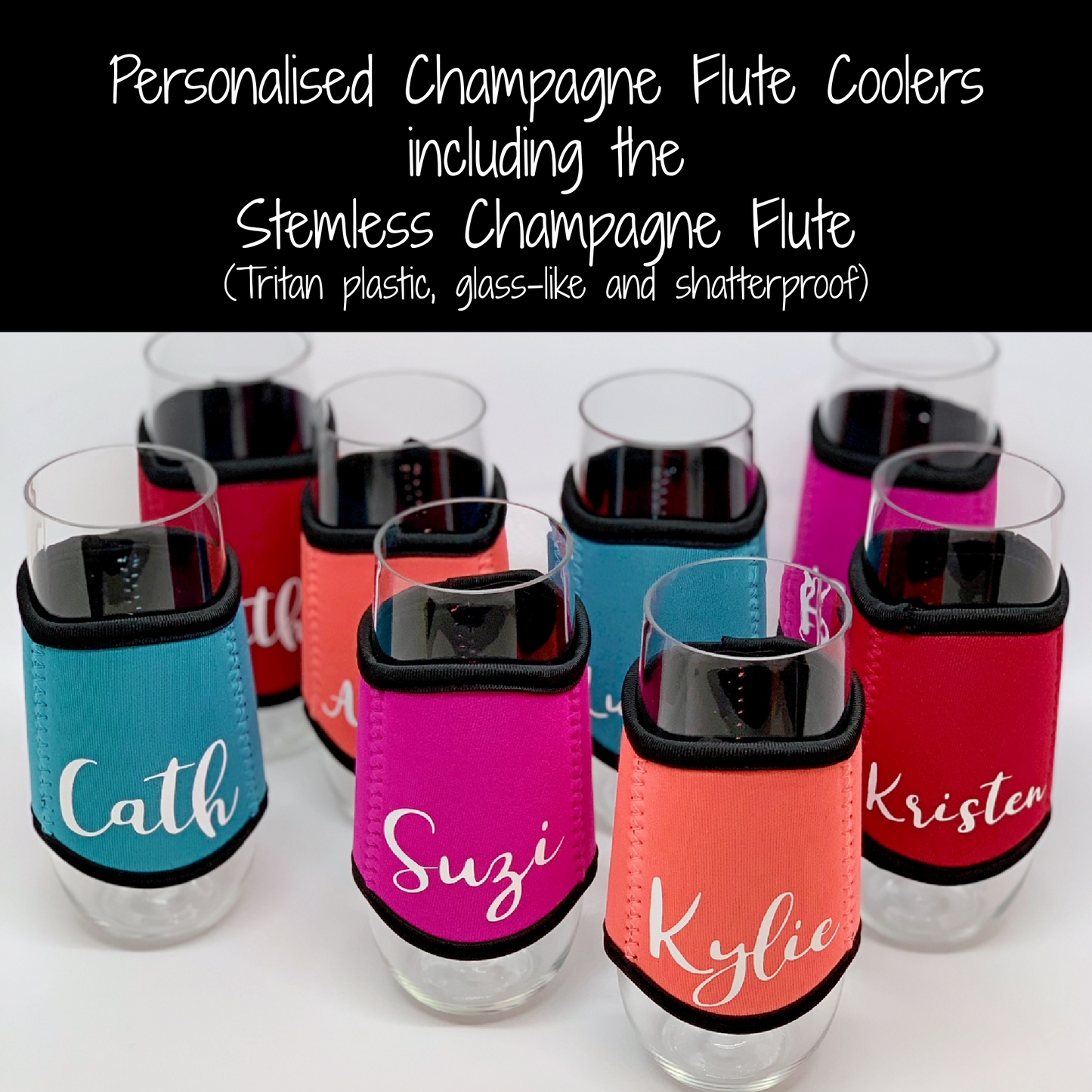 Personalised Stemless Champagne Flute - Cooler & Flute Set