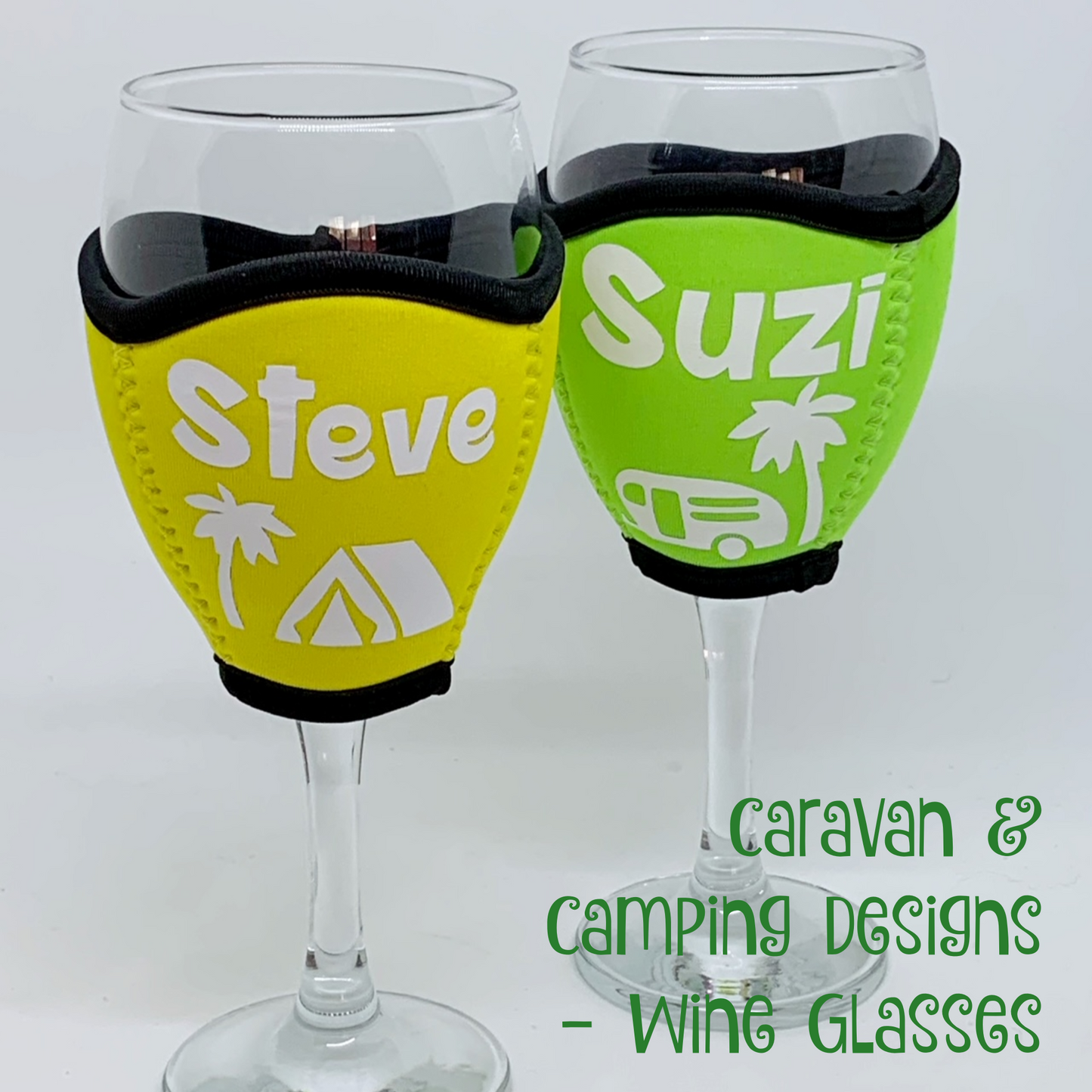 Personalised Caravan & Camping Wine & Champagne Glass Cooler